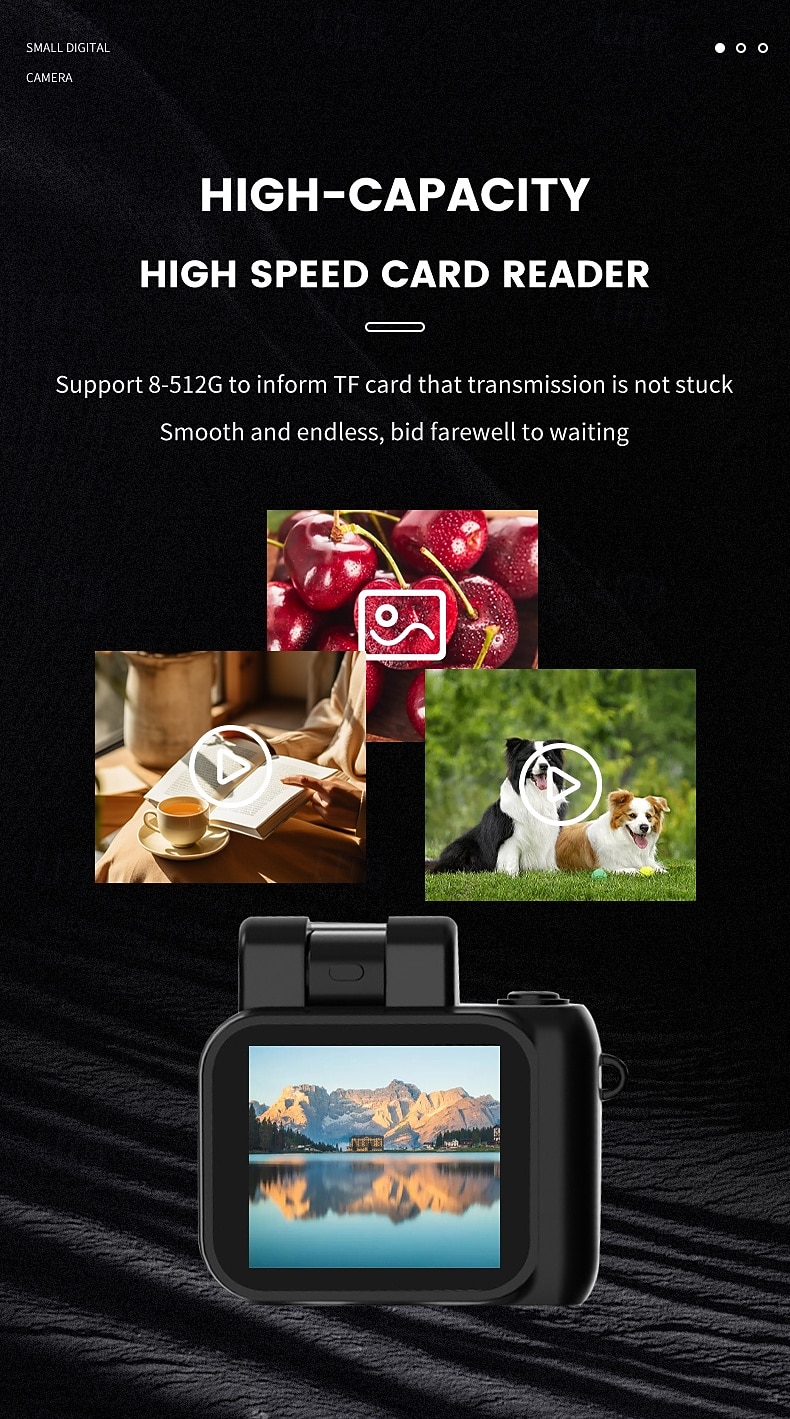 מצלמה דיגיטלית מיני רטרו HD 1080p לסטודנטים עם מחזיק מפתחות נייד, פלאש ותא סוללה נייד להקלטת תמונות ווידאו. 2025 - $32.99 –P10