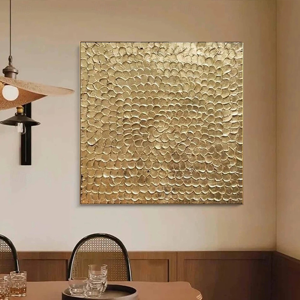 Gold leaf original painting gold wall art Hand painted 3d gold textured ...