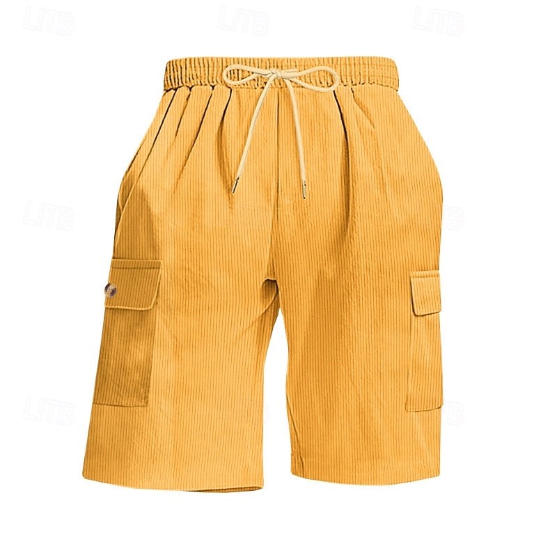 Men's Shorts Summer Shorts Casual Shorts Corduroy Shorts Drawstring Pocket Elastic Waist Plain Comfort Breathable Short Outdoor Vacation Sport Casual Navy Blue 2026 - $21.99 –P5