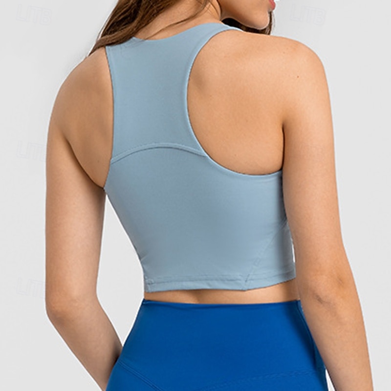 Damskie Biustonosz typu racerback Czołg Wyściełany Bez rękawów Top Athleisure Jesień Solidne kolory Wysokie podpory Oddychający Siłownia Bieganie Zdatność Odzież sportowa Odzież sportowa Czarny Biały 2026 - $25.99 –P15