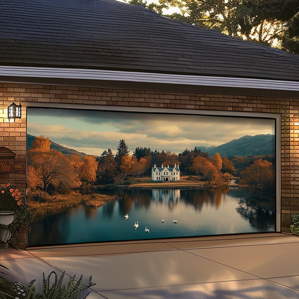 Cubierta de puerta de garaje Gran colgante lago 森林 Rústico 3D Escénico Fiesta Al Aire Libre Fondos de disparos Puerta de Entrada Decoración del hogar 2026 - $29.99 –P5