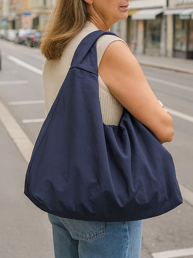 Stor damväska i nylon med dragkedjefickor, hoboväska, lätt och avslappnad reseväska för arbete, skola och vardagsbruk 2025 - $19.99 –P3