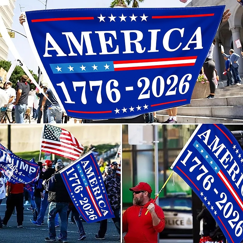 Vlajka k 250. výročí USA 1776-2026, 3x5 stop, vlastenecký americký venkovní dekorační banner na dvůr, zahradu, dům nebo oslavu Dne nezávislosti. 2026 - $18.99 –P2