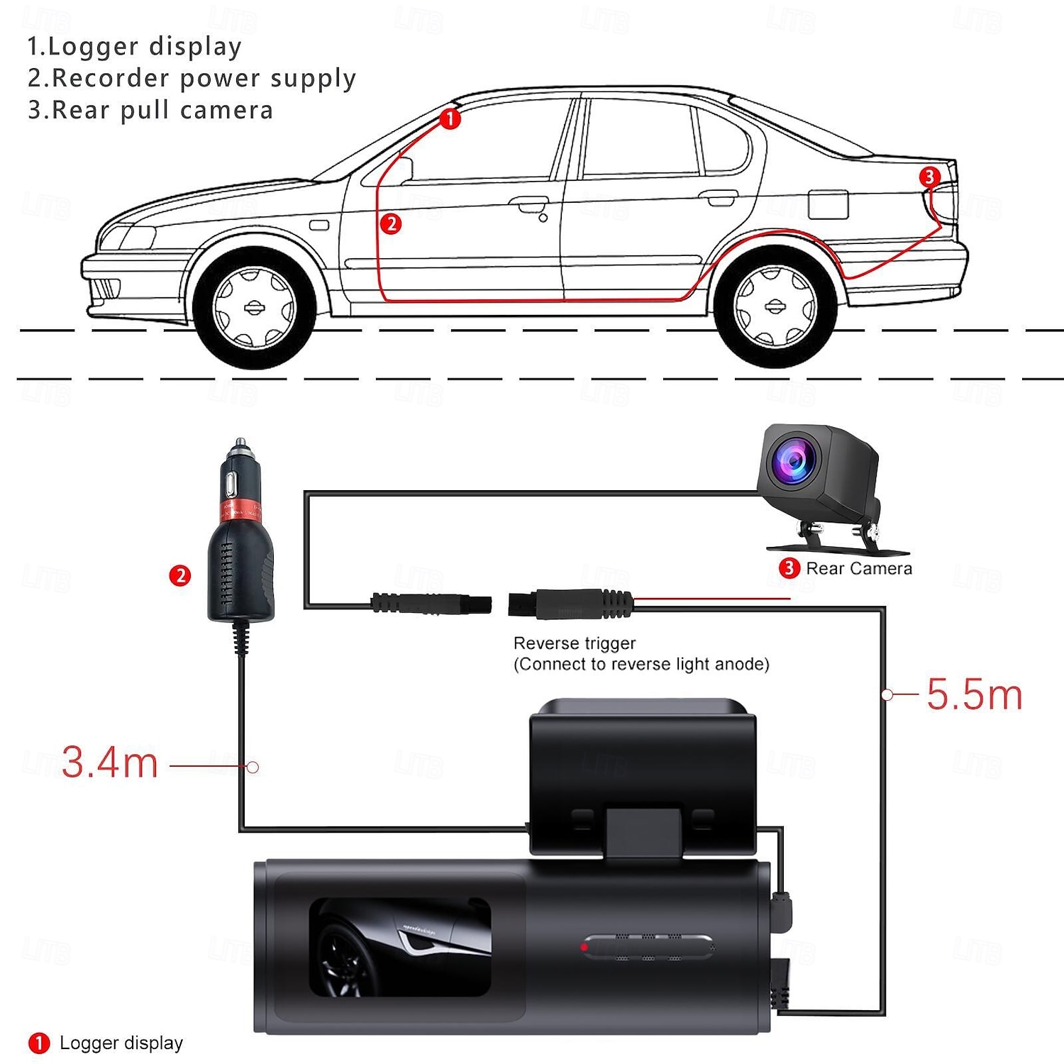 HD 4K front camera 1080P rear camera dashcam with WiFi mobile connectivity and 1.5 inch IPS screen for loop recording. 2025 - $73.99 –P13