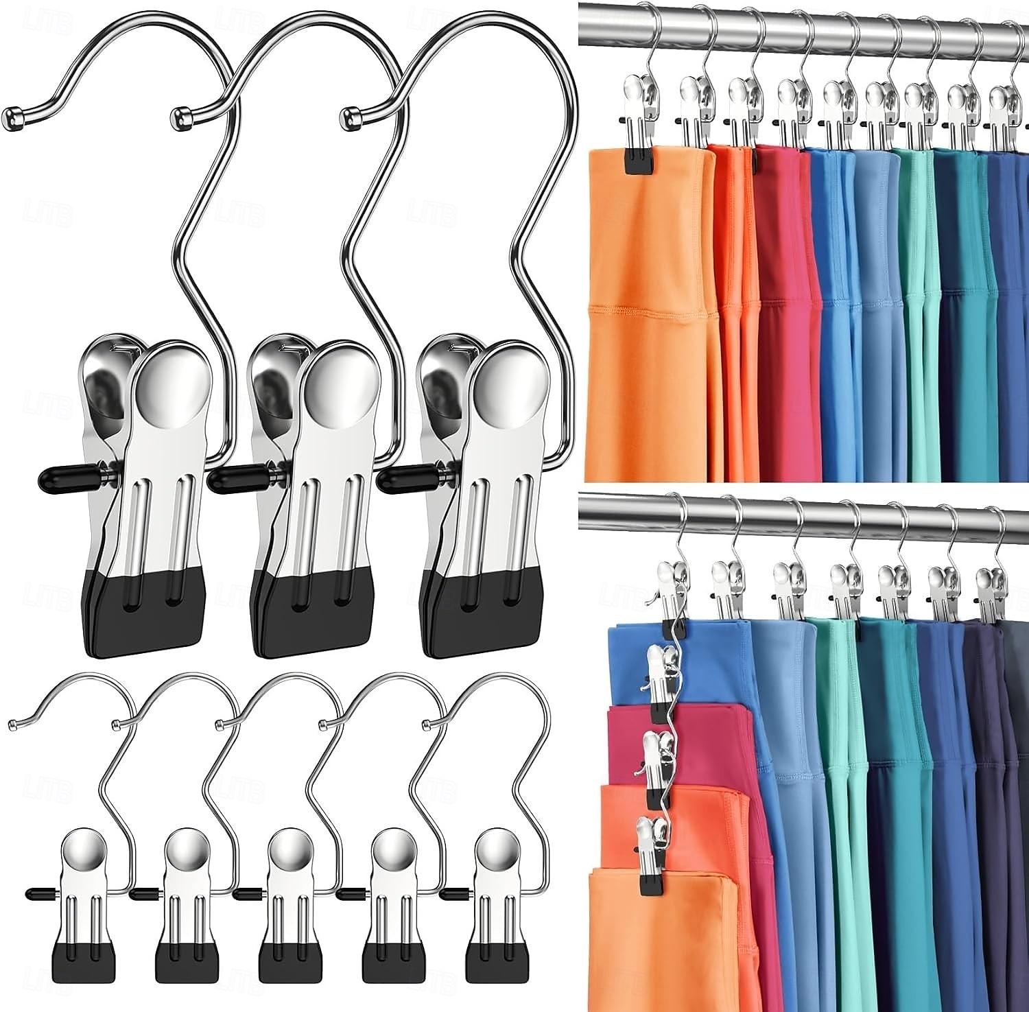 Organizer Armadio Grucce 10 Grucce Con Clip Per Pantaloni E Gonne