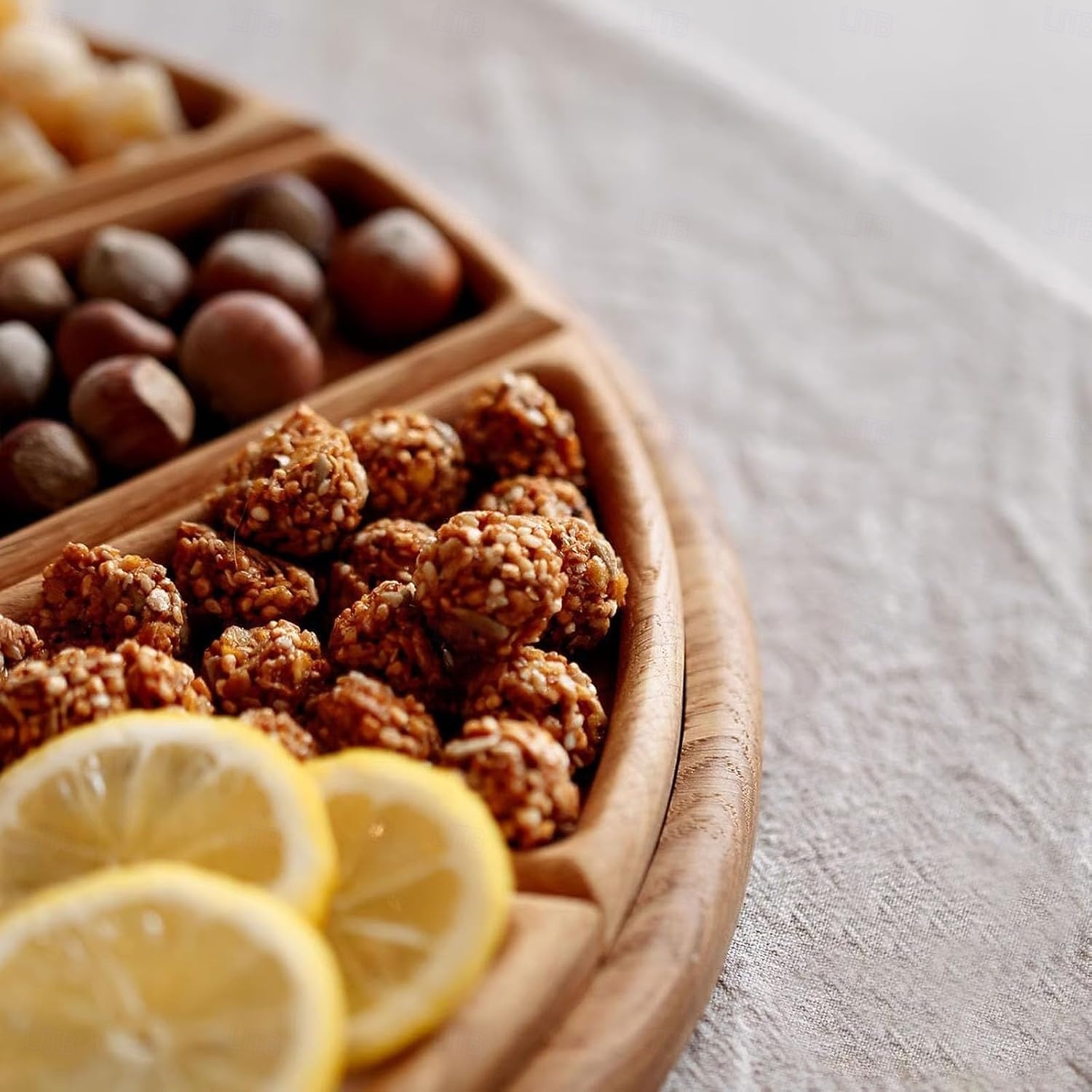 8-teiliges geteiltes Holztablett, geteiltes Serviertablett aus Massivholz, geteilter Servierteller aus Verbundholz für Snacks, Tee und kleine Portionen – ideal für Partys, Picknicks und den 2025 - $23.99 –P6