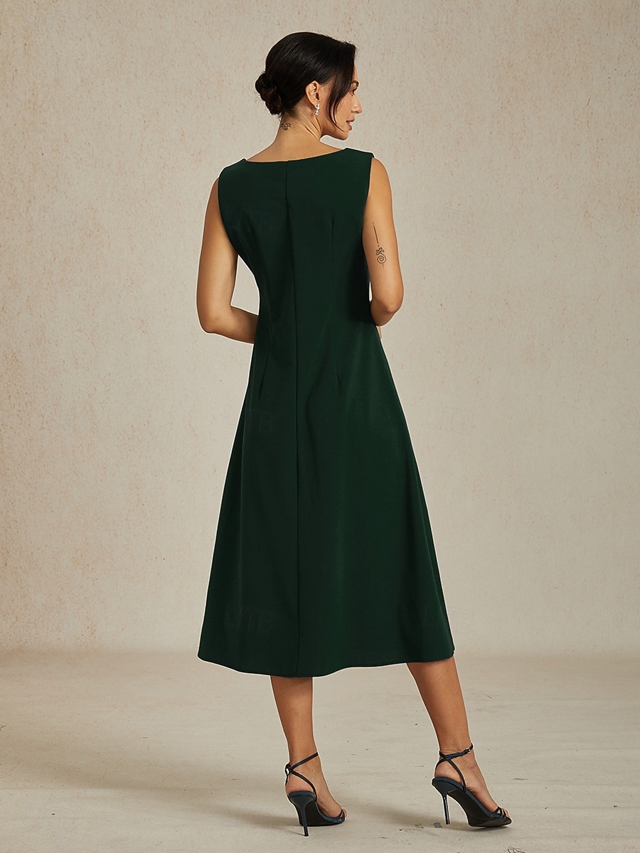 نسائي فستان ميدي فستان شيث فستان شكل حرف A أنيق مناسب للحفلات زفاف ضيف حفل زفاف عادي لون الصلبة بدون كم V رقبة أزرق رمادي وردي أسود 2026 - $51.99 –P22