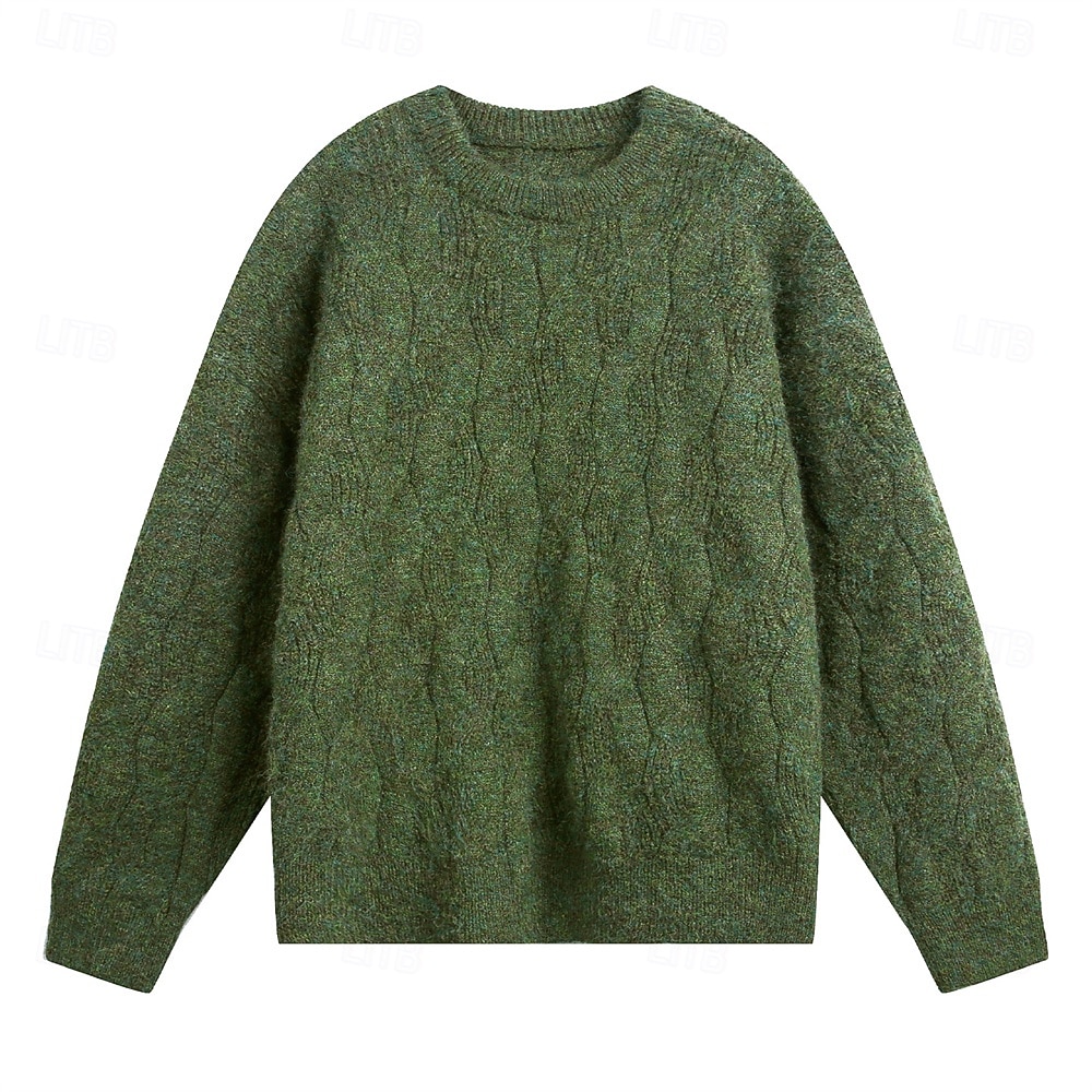Herren Pullover Strickpullover Gerippt Stricken Normale Oberteile Gestrickt Einfach Rundhalsausschnitt Mode Basic Urlaub Alltagskleidung Bekleidung Herbst Winter Rote Grün M L XL 2026 - $51.99 –P4