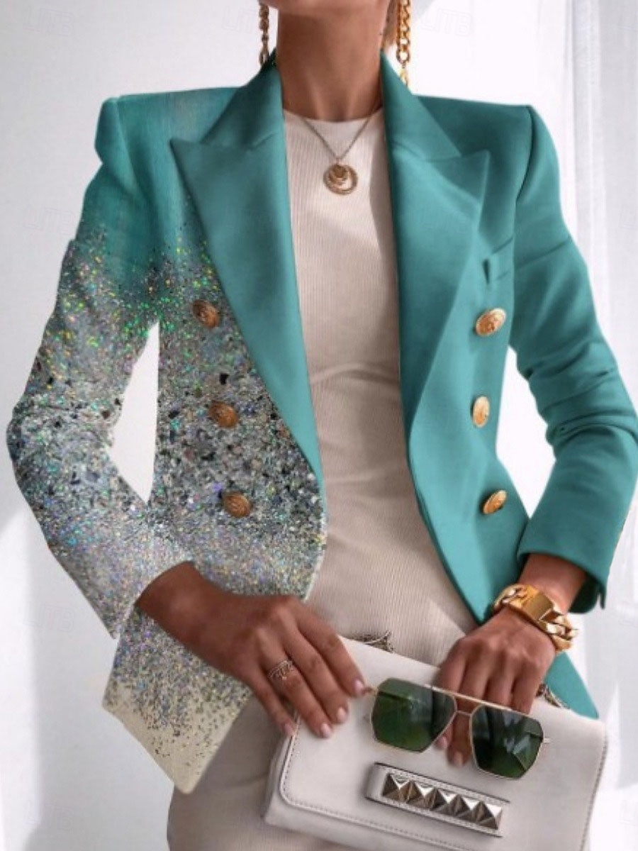 Mulheres Blazer Confortável Respirável Bolsos Botões Imprimir Moda Casual Borboleta Escritório Rua Casual Roupa Diária Trespassado Padrão Aberto para a Lateral Normal Manga Longa agasalhos Preto de 2026 por $47.99 –P2
