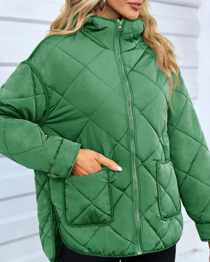 Mulheres Casaco de inverno Casaco com capuz Manter Quente Confortável Zíper Bolsos Hem irregular Casual Tecido Férias Casual Roupa Diária Final de semana Longo Com Capuz Normal Manga Longa agasalhos de 2025 por $65.99 –P2