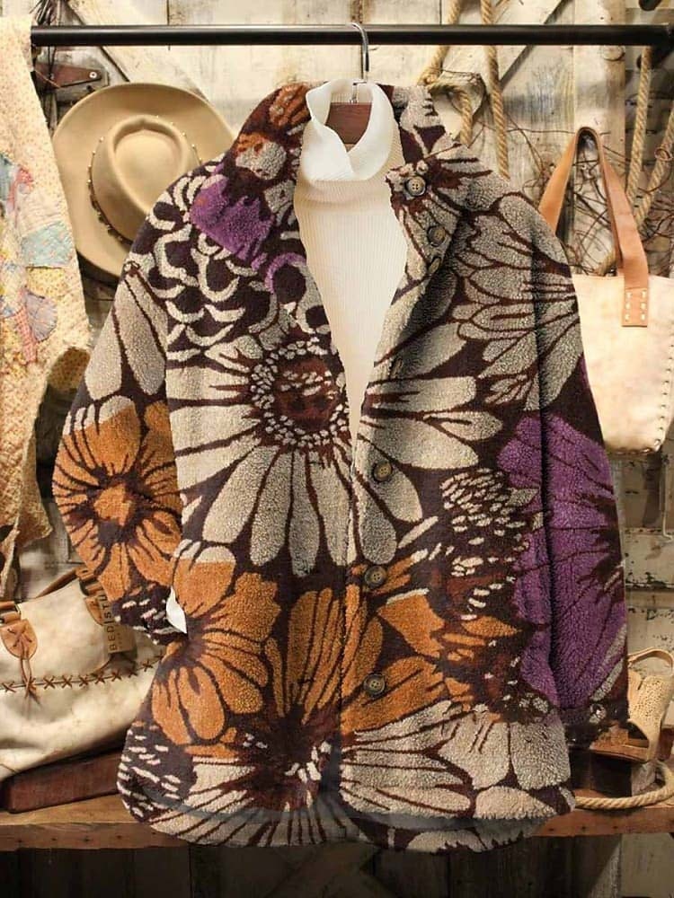 Damen Fleecejacke Freizeitjacke Bequem Atmungsaktiv Tasche Druck Lässig Blumen Urlaub Straße Lässig Alltagskleidung Reisverschluss Regulär Umlegekragen Lässiger Schnitt Langarm Oberbekleidung Schwarz 2026 - $43.99 –P3