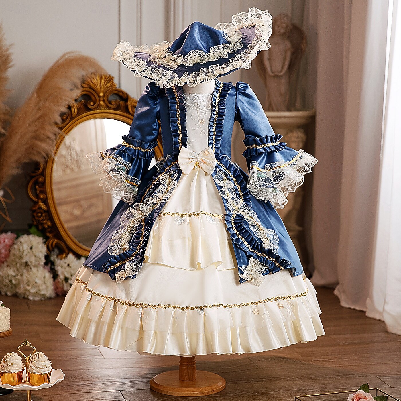 Rokoko Wiktoriańskie Księżniczka Maxi Kostium imprezowy Akcesoria Dzwon Księżniczka Łuk Retro Balowa Punkt Strój na bal maskowy Dla dziewczynek Królewski Święta Halloween Karnawał Bal maskowy Wesele 2026 - $170.99 –P1