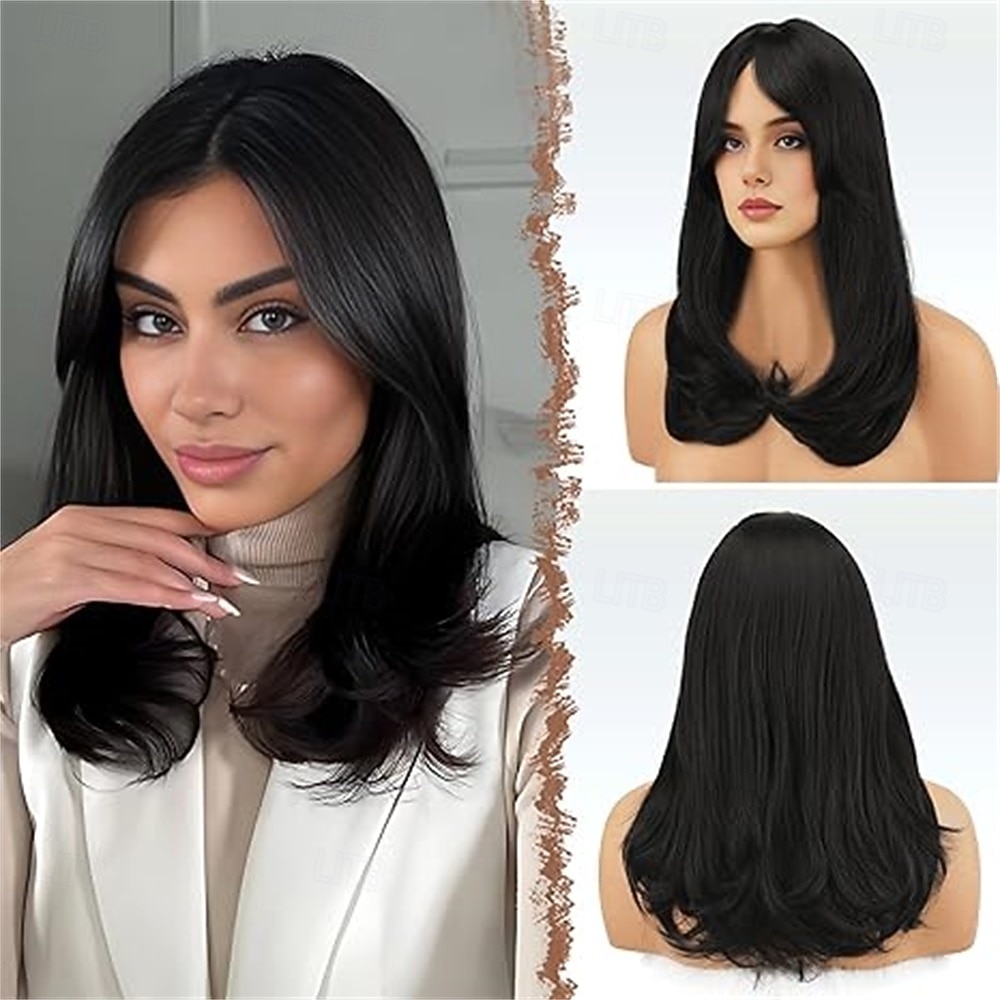 Wigs with Bangs for Women Synthetic Natural Looking Long Layered Straight Auburn Hair Wig for Women Daily Party Use 18 inch 2025 - $22.99 –P6