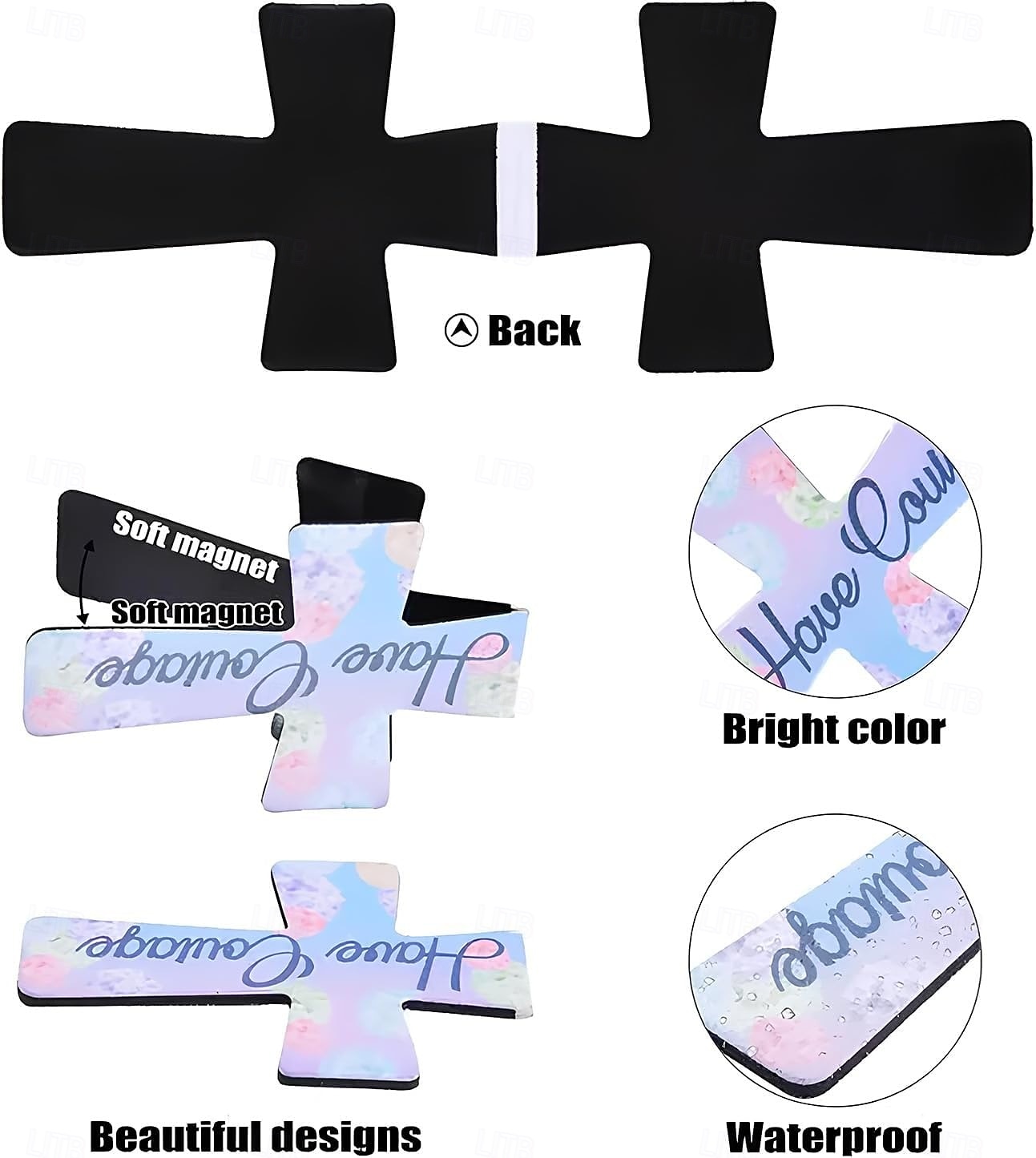 Marcadores magnéticos con forma de cruz (12, 16 y 24 unidades), ideales para el estudio bíblico, lectores, profesores y estudiantes. 2025 - $9.99 –P15