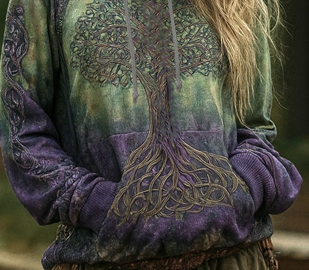 Womens 3D Druck Vintage Boho Kapuzenpullover Patchwork Kapuzenpullover Sweatshirt Floral Wikinger Pullover Sweatshirt Casual Langarm Kapuze Street Alltagsmode Patchwork Print Fronttasche Lila 2026 - $15.49 –P3