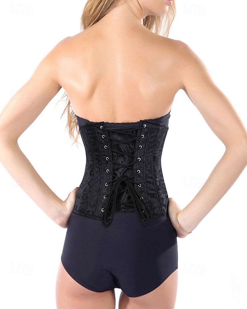 Dámské Stahovací korzet/stahovací prádlo Stahovací spodní prádlo Sexy korzet Sexy Sladký Čistá barva Knoflíky Volná záda Dovolená Párty ulice Bez rukávů Korzet Černá Bílá Jaro Podzim Na míru 2026 - $27.99 –P3