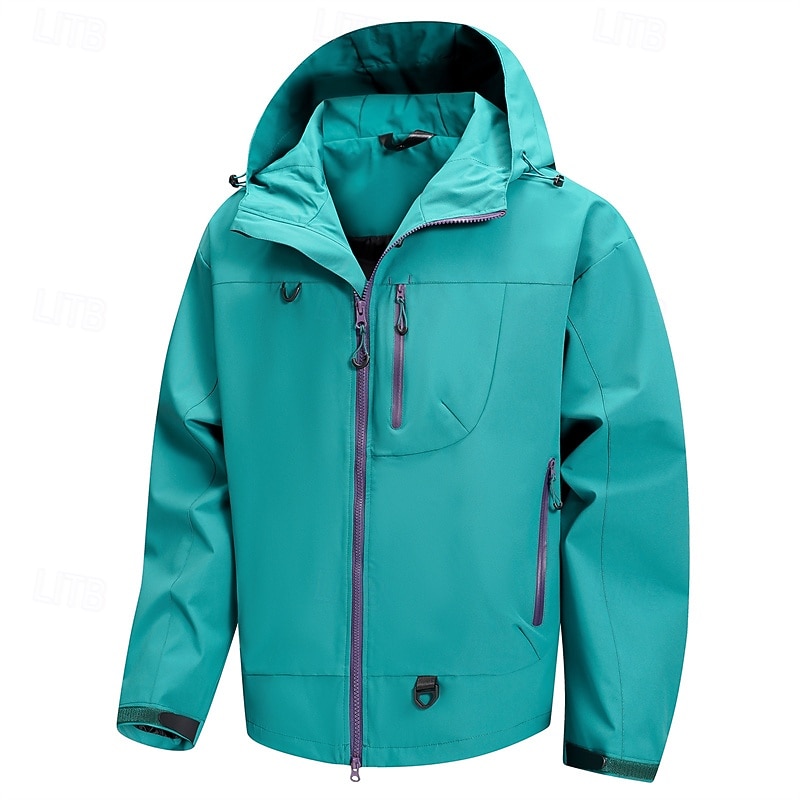 Per uomo Giacca da Esterno Impermeabile Giacca da Escursionismo Vacanza Quotidiano Impermeabile Antivento Tasca Autunno Inverno Semplice Moda Classico Con Cappuccio Regolare Nero Verde chiaro Azzurro del 2025 a CAD $40.48 –P18