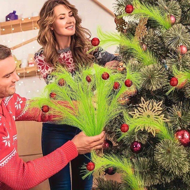 2025年 10/20個のクリスマス人工エルフ、人工グリーンリードと赤いボール付きフェスティバルギフトボックスセット、DIYクリスマスツリーの装飾に最適、独立したエルフの装飾、ホームデコレーション、クリスマスデコレーション  コレクション – $15.49 –P1