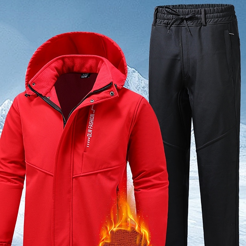Herre Turjakke Fleece-jakke Vinterfrakk Pufferjakke Termisk sett Vinter Høst utendørs Hold Varm Vanntett Vindtett Topper Mørkegrå Svart Rød Lysegrå Grønn 2026 - $63.99 –P5
