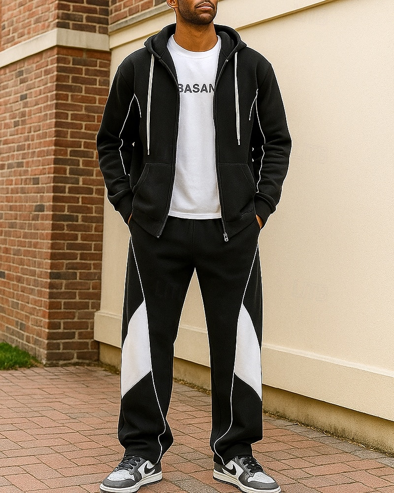 Ανδρικά Φερμουάρ με φερμουάρ Φόρμα 2 τεμαχίων Σετ Φόρμας Σακουλιασμένος με τσέπη Συνδυασμός Χρωμάτων Ρούχα σύνολα Φθινόπωρο Μαύρο Σκούρο μπλε Πεζοπορία Επάγγελμα Για Υπαίθρια Χρήση Ελαφρύ Μακρυμάνικο 2026 - $63.99 –P1