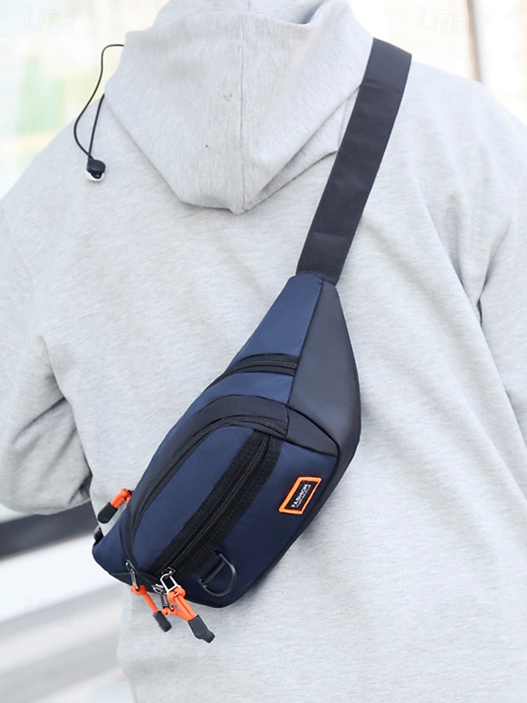 Borsa a tracolla da uomo resistente all'acqua, marsupio multiuso con tasche multiple, borsa a tracolla casual da viaggio, sportiva e per attività all'aperto del 2026 a $11.99 –P3