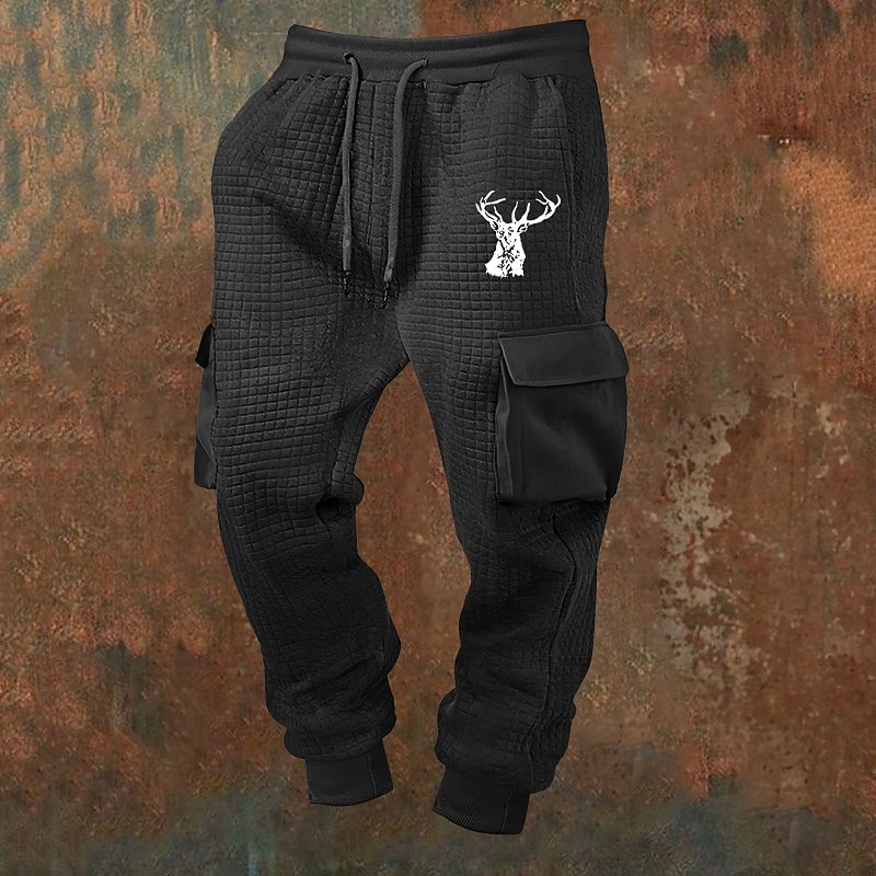 Męskie Spodnie dresowe Uprawiający jogging Spodnie Spodnie waflowe Ściągana na sznurek Kieszeń Elastyczny pas Jeleń Komfort Codzienny Sporty na świeżym powietrzu Moda Codzienny Wino Khaki Średnio 2026 - $22.99 –P2