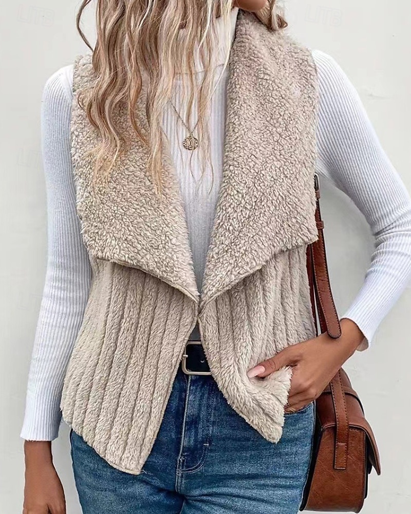 Femmes Gilet Chaud Confortable Fermeture éclair Occasionnel Uni Vacances Rue Occasionnel Tenue quotidienne Régulier Col Rabattu Coupe régulière Sans manches Vêtements d'extérieur Noir Blanche Bleu de 2026 ? $22.99 –P5