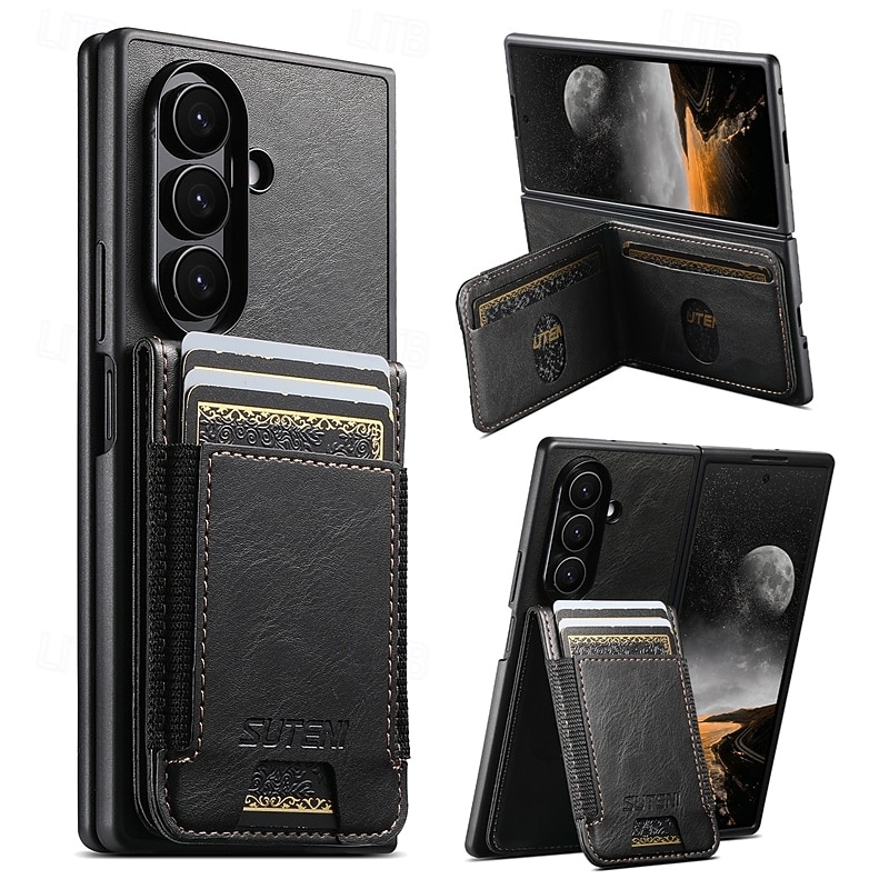 телефон Кейс для Назначение SSamsung Galaxy Z-образный сгиб 7 Z-сгиб 6 Z Fold 5 Кошелек для карт Полная защита тела Защита от удара Ретро ТПУ Кожа PU 2025 - $18.99 –P2