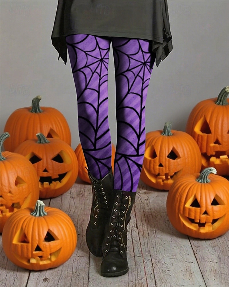 Damen Hosen Hose Leggings Gemütliche Leggings Streetwear Lässig Volle Länge Hohe TaillePantsHalloween Grafikdrucke Elastischer Bund Druck Atmungsaktivität Bequem Dehnbar Urlaub Straße Alltagskleidung 2025 - $24.99 –P1