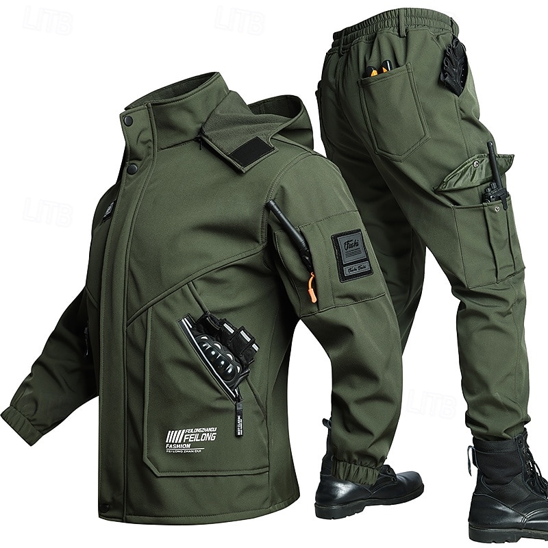 Per uomo Giacca da escursionismo Giacca in Pile Giacca imbottita Set termico Inverno All'aperto Calore Termico Antivento Top Nero Verde Grigio del 2025 a $52.99 –P2