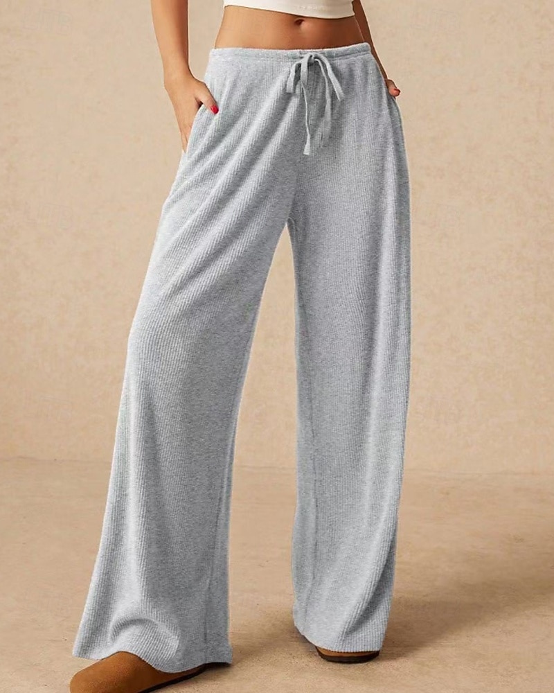 Per donna Culotte Gamba Larga Gamba larga Chinos Vacanza Vintage Streetwear Lunghezza intera Vita media Semplice Tasca Design con Coulisse Elastica Comodo Micro-elastico Alta elasticità All'aperto del 2025 a $18.99 –P17