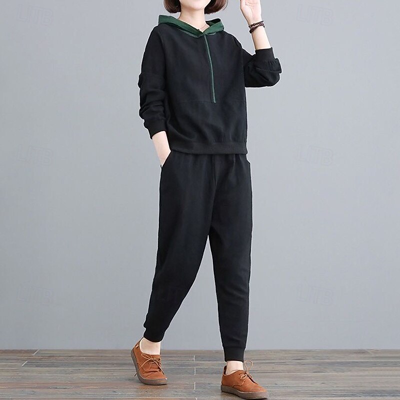 Per donna Felpe con cappuccio da salotto Tute in pile con tasca Tinta unita Completo Abbigliamento Autunno & Inverno Nero Rosso Palestra All'aperto Corsa Antivento Caldo Manica Lunga Sport del 2025 a $74.99 –P12