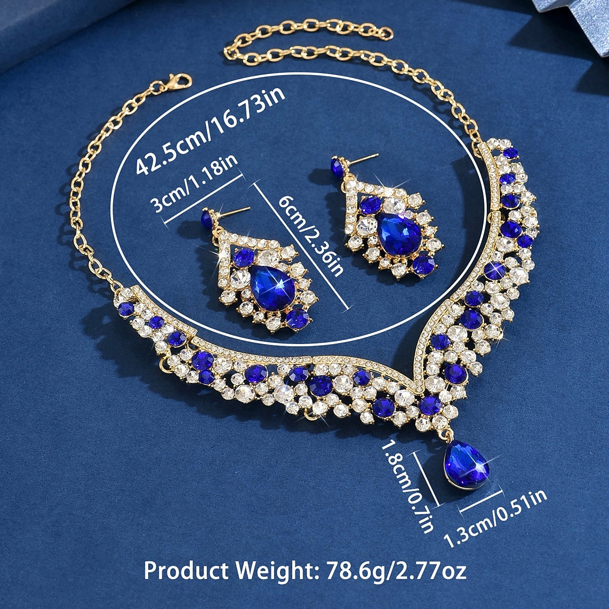 Женский комплект из фиолетового ожерелья и серег со стразами — блестящие винтажные украшения для вечеринок в стиле Гэтсби, бальных танцев и официальных вечеров 2026 - $11.99 –P1