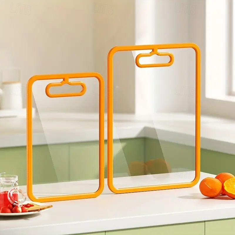 doppelseitiges Schneidebrett aus gehärtetem Glas, tragbares Küchenwerkzeug zum Hacken, Schneiden und Zerteilen von Obst&amp;Gemüse, ideal für Camping und Outdoor 2025 - $23.99 –P3
