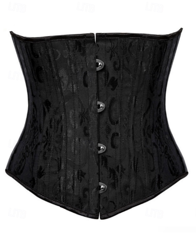 Dámské Stahovací korzet/stahovací prádlo Stahovací spodní prádlo Sexy korzet Sexy Sladký Čistá barva Knoflíky Volná záda Dovolená Párty ulice Bez rukávů Korzet Černá Bílá Jaro Podzim Na míru 2026 - $27.99 –P1