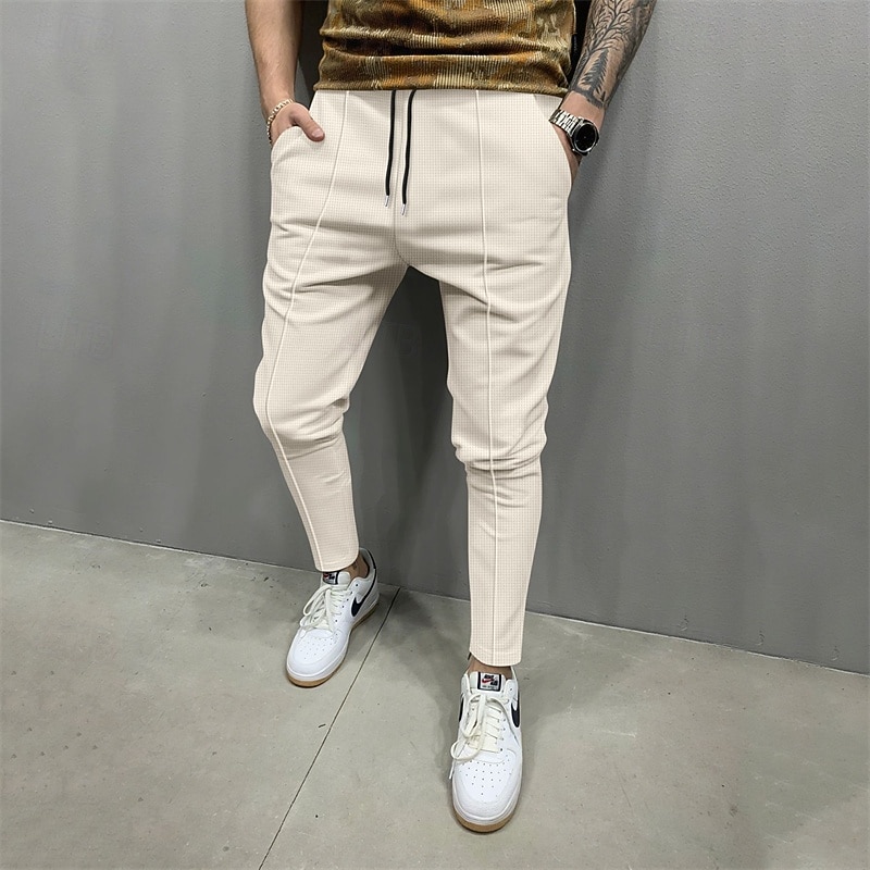 Hombre Pantalones de Deporte Persona que practica jogging Pantalones Correa Bolsillo Cintura elástica Plano Comodidad Deporte Diario Moda Casual Caqui Claro Negro Microelástico 2026 - $20.99 –P7