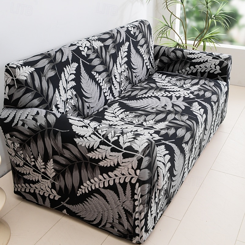 Capa elástica para sofá de 1 peça com estampa de plantas, capa horizontal para todas as estações para sofá de sala de estar de 1/2/3/4 lugares, capa protetora macia para sofá de 2026 por $32.99 –P1