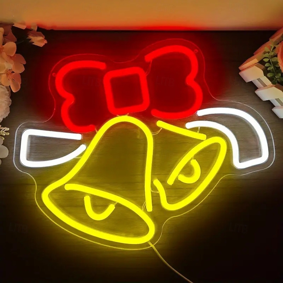 1 Pc Christmas acrylic neon wall light indoor wall Santa Claus Christmas tree snowman reindeer party atmosphere decoration light night light Usb power supply dimmable 2025 - CAD $32.99 –P10