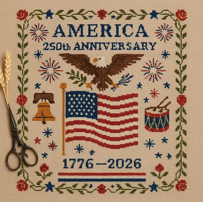 US 250th Anniversary Cross Stitch Kit Personalized Patriotic Cross Stitch Kits Commemorative Embroidery for Beginners Stamped and Counted Style Gifts for Veterans Military Fans 2025 - $10.99 –P3