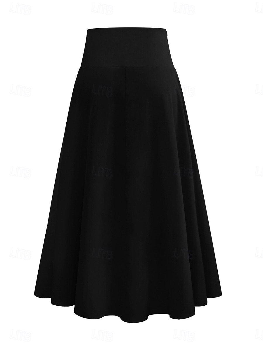 Dame الالتفاف A-linje Mote Fritid Maksi Høy Midje Skjørt عادي Drapering Mikroelastisk Gate Daglig Vin Svart Rosa Brun Vår Polyester 2025 - $28.99 –P7