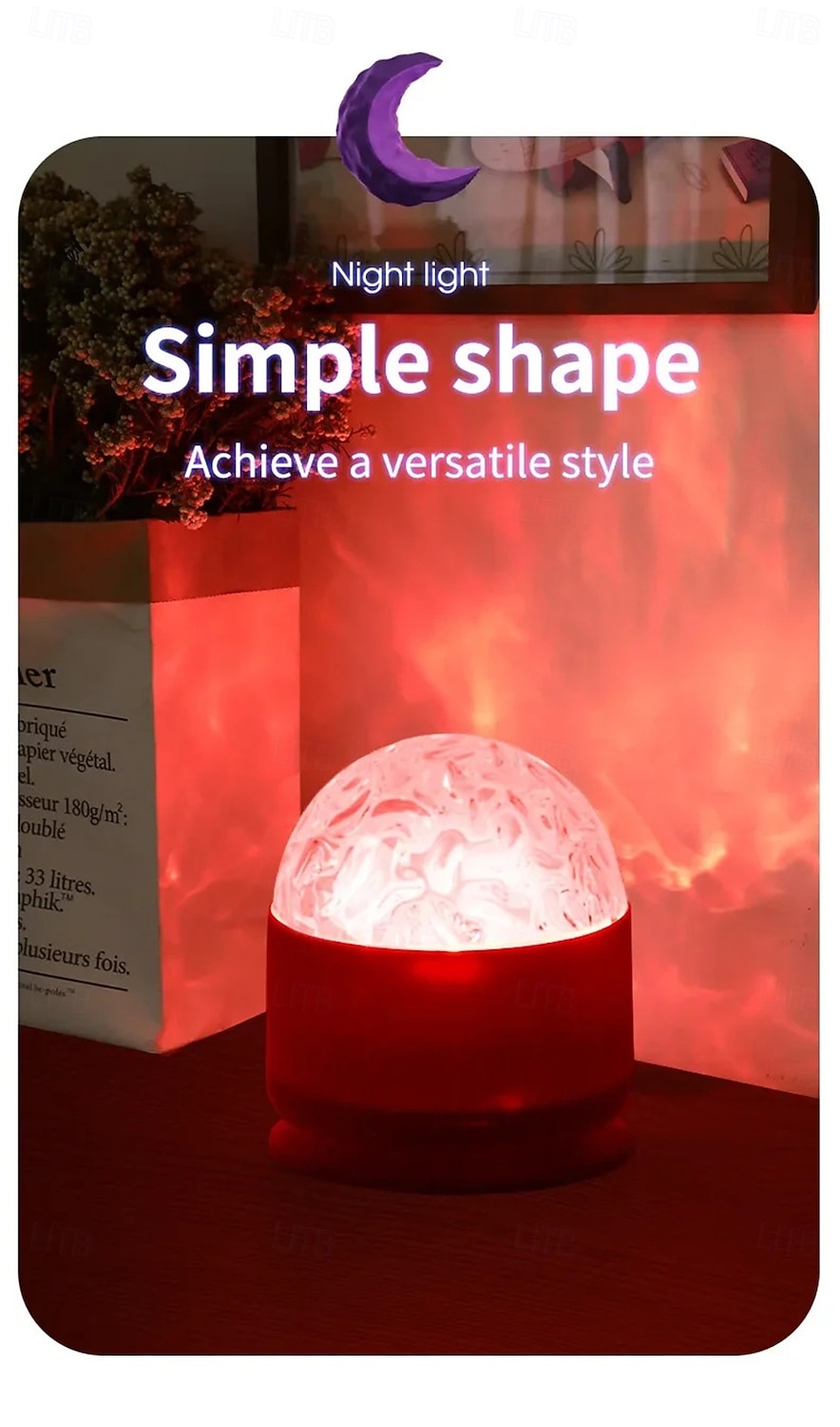 USB LED Projector Night Light Aurora Starry Sky Water Ripple Dynamic Atmosphere Lamp for Bedroom Living Room Decor Holiday Valentine's Day Gift 2026 - $18.99 –P4