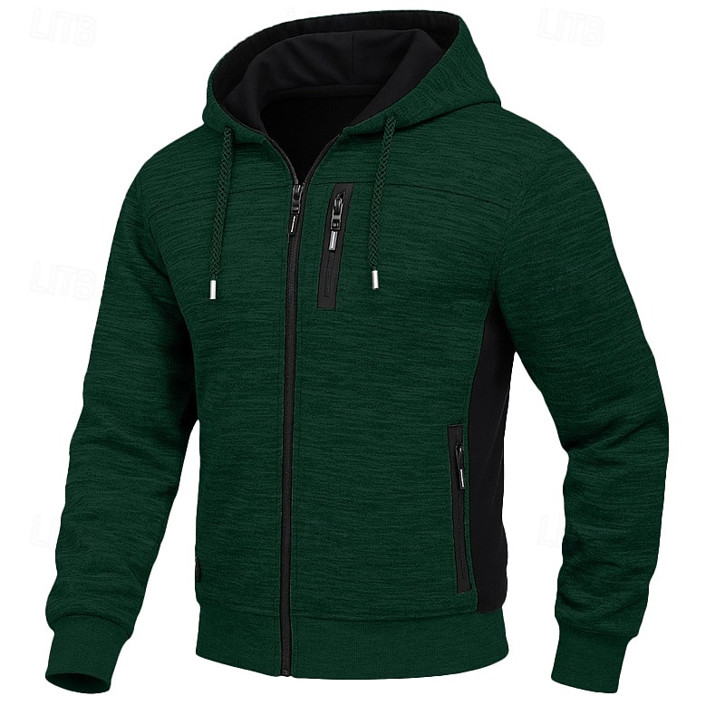 Homme Sweat à capuche Sweat à capuche zippé intégral Sweat à capuche en polaire Sweat à capuche tactique Noir Blanche Vert Véronèse Rouge Bordeaux bleu marine À capuche Uni Fermeture éclair Sport de 2025 ? $23.99 –P8