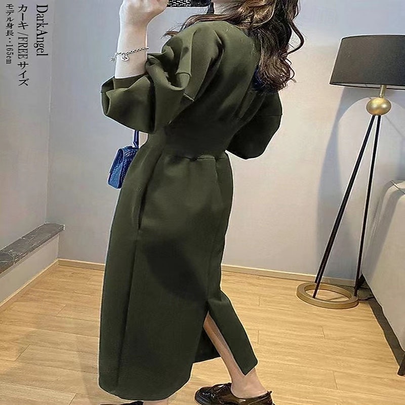 Femmes Robe Midi Robe à Capuche Mode Moderne Quotidien Week-end Coupe régulière Uni manche longue Col ras du cou Noir Blanche Gris Printemps Automne de 2025 ? $34.99 –P5