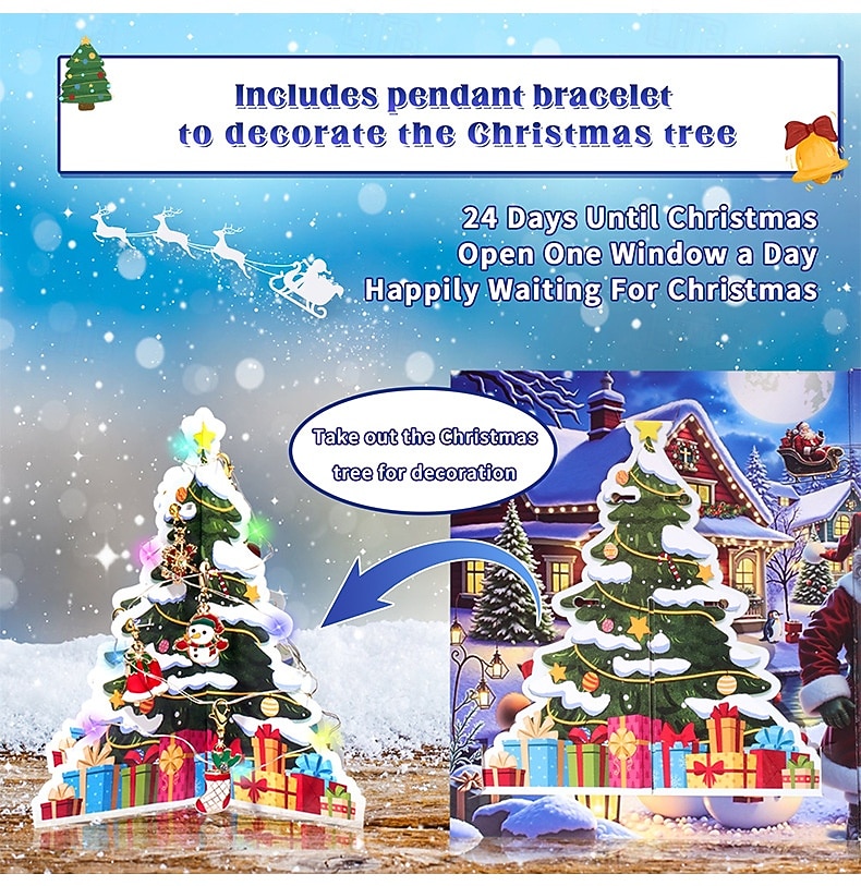 Christmas Advent Calendar Bracelets 2025 for Girls, 24 Days DIY Jewelry Making Kit with 22 Charm Beads and 2 Adjustable Bracelets, Xmas Countdown Gift for Kids Teens Women 2025 - $23.99 –P2