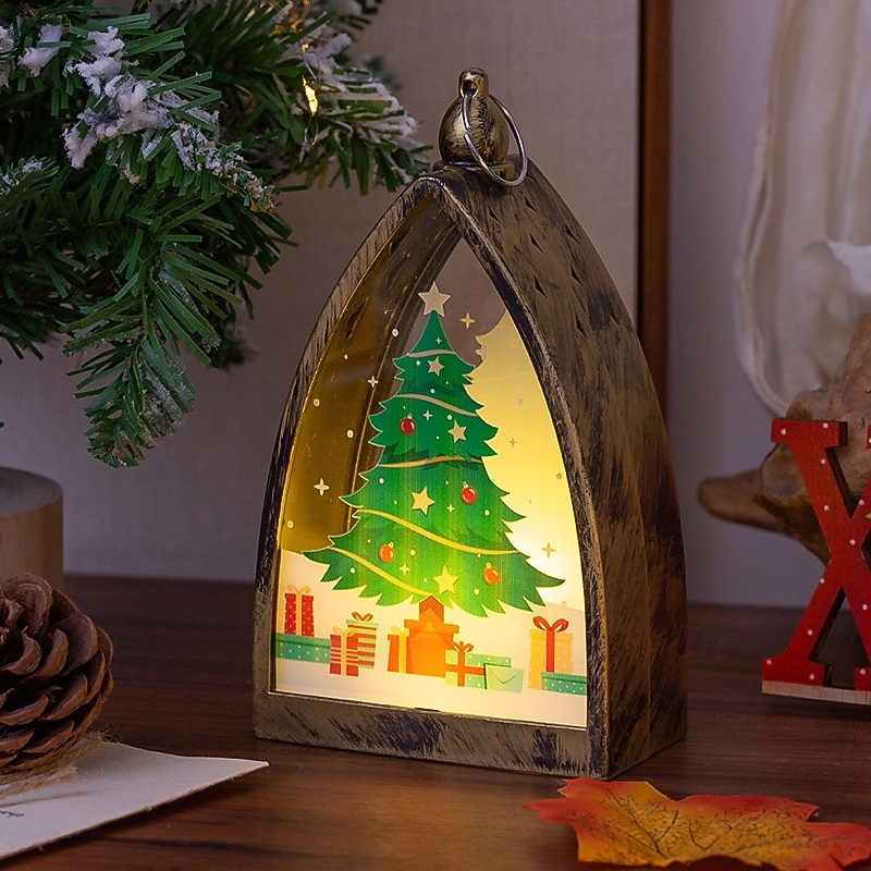 1 Pc 16.2 * 9.4CM Christmas Retro Handheld Night Light LED Electronic Candle Light Desktop Decoration Pendant Light LR1130 * 3 Battery 2025 - CAD $4.99 –P5