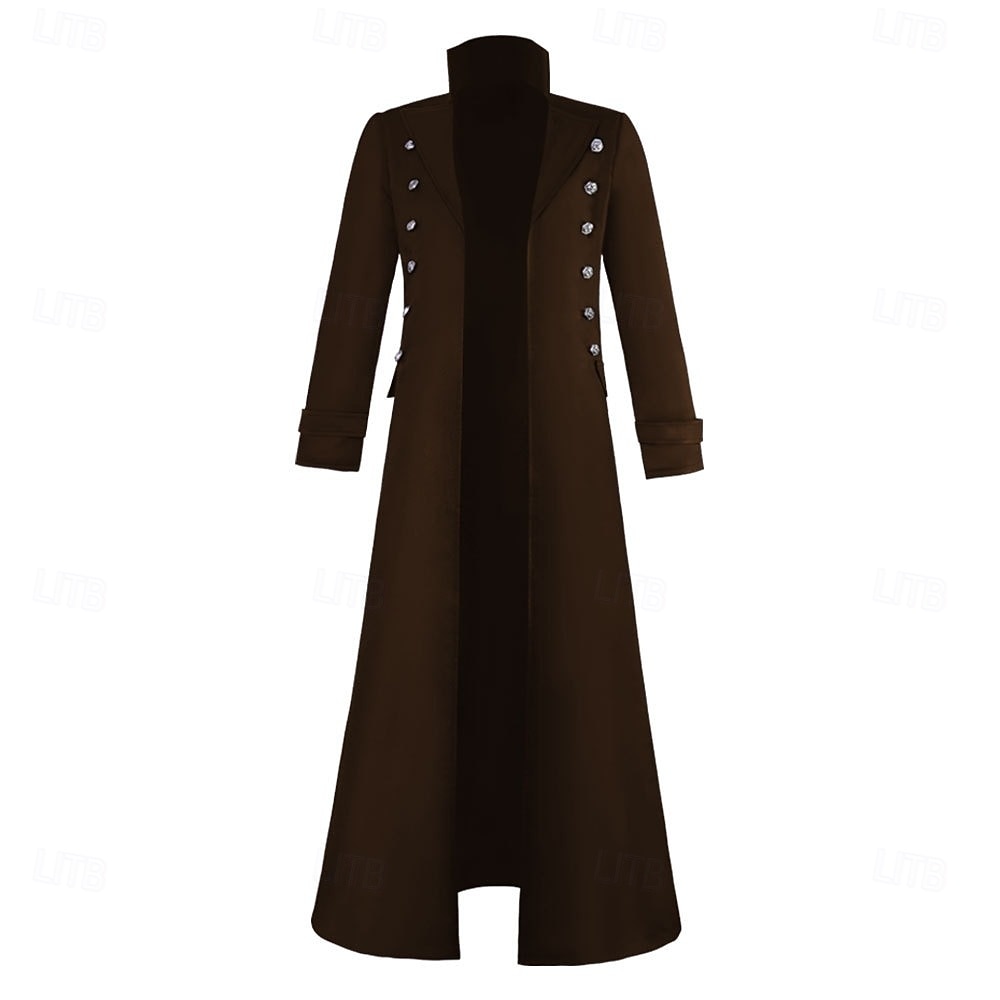 Retrò Vintage Punk & Gotico Medievale Cappotto Trench Vampiro Costume Per uomo Halloween Carnevale Feste Casual Quotidiano Fiera Rinascimentale Adulti Cappotto del 2026 a $40.99 –P10