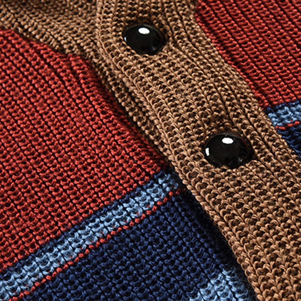 Herr Cardigan Tröja Beskuren tröja Stickad tröja Ribbad Sticka Vanliga toppar Knappar Rand Sjalslag Mode Klassisk Semester Dagliga kläder Kläder Höst Vinter Vinrött M L XL 2025 - $33.99 –P6