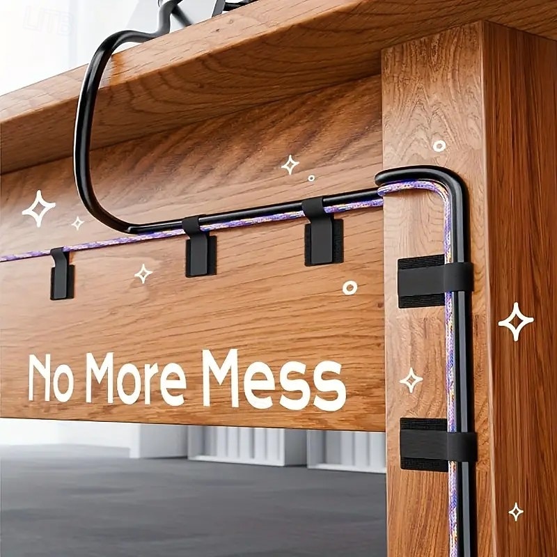 50 fascette autoadesive in velcro per impieghi gravosi – nere, grigie &scrivania bianca multiuso &cinghie per la gestione dei cavi da ufficio, organizer in nylon del 2025 a $11.49 –P1