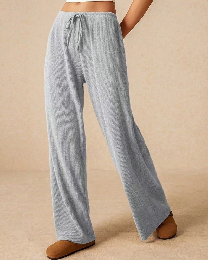 Per donna Culotte Gamba Larga Gamba larga Chinos Vacanza Vintage Streetwear Lunghezza intera Vita media Semplice Tasca Design con Coulisse Elastica Comodo Micro-elastico Alta elasticità All'aperto del 2025 a $18.99 –P16