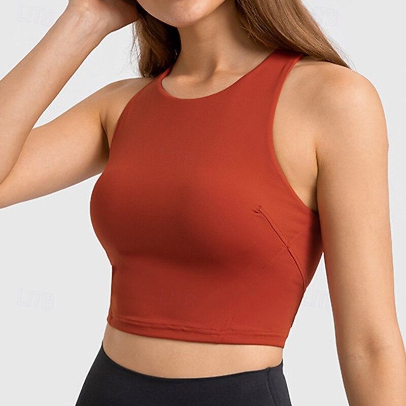 Damskie Biustonosz typu racerback Czołg Wyściełany Bez rękawów Top Athleisure Jesień Solidne kolory Wysokie podpory Oddychający Siłownia Bieganie Zdatność Odzież sportowa Odzież sportowa Czarny Biały 2026 - $25.99 –P1
